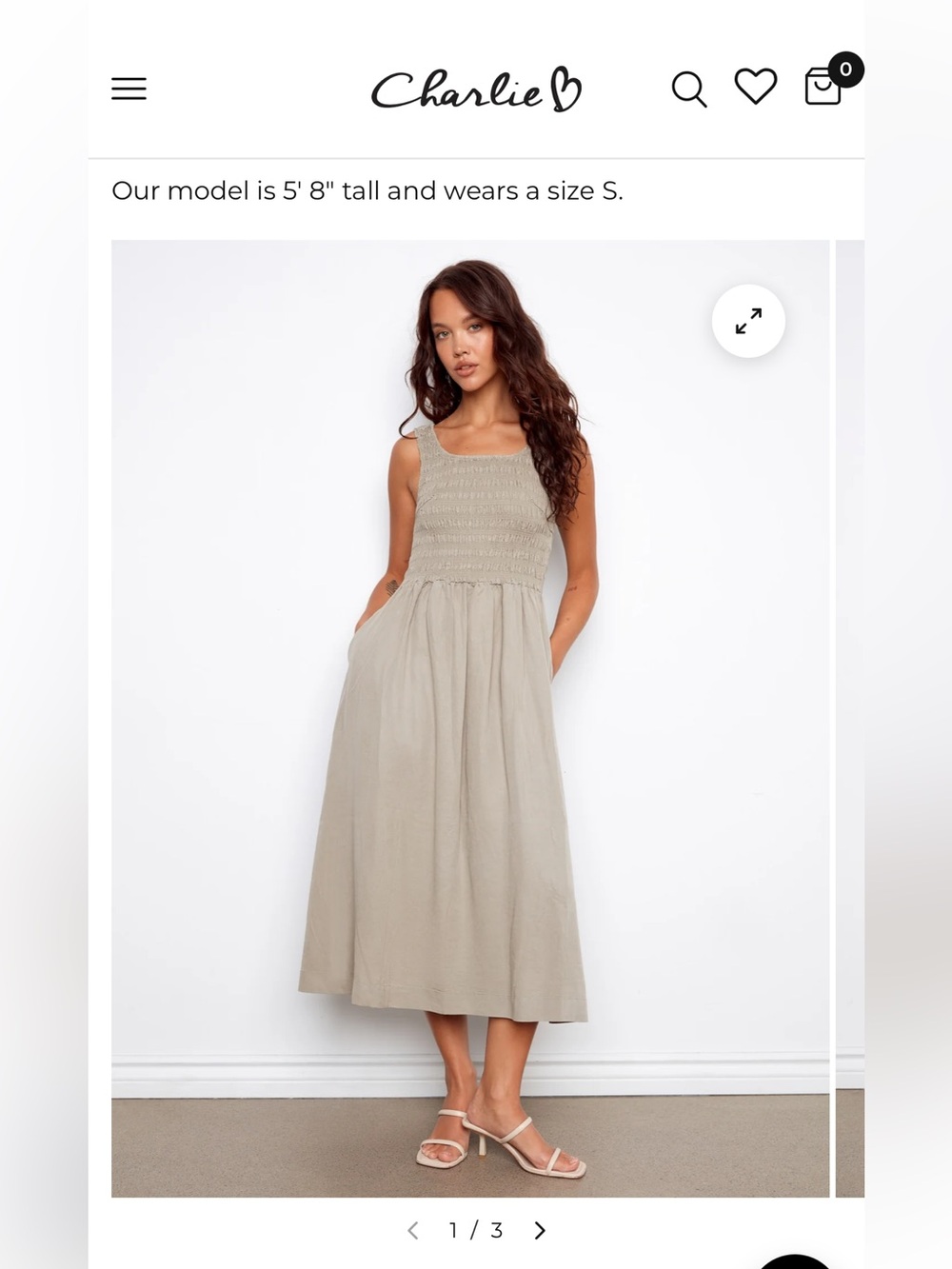 Charlie B Tencel Sleeveless Smocked Maxi Dress - Sage